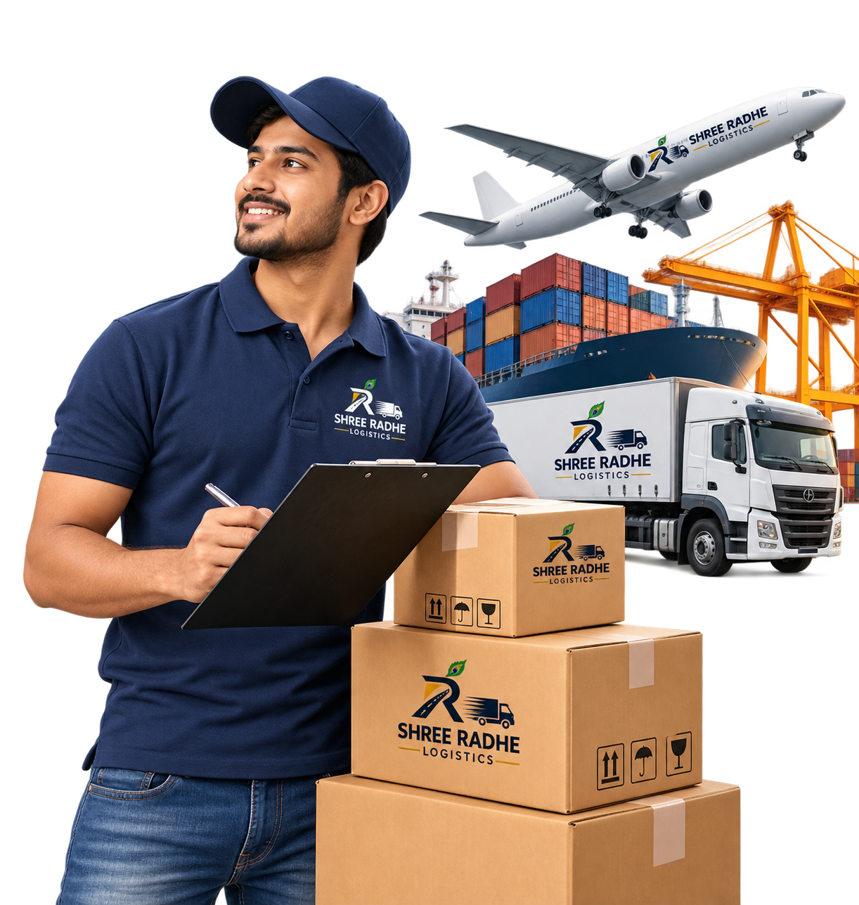 Shree Radhe Logistics delivery van with parcels